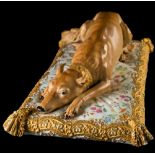 A large Meissen porcelain group of Catherine II of Russia's favourite dog: modelled after the