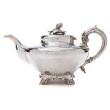 A William IV silver teapot, maker Richard Pearce & George Burrows, London,