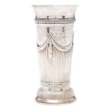 A Victorian silver vase, maker Roberts & Belk, Sheffield, 1894: inscribed,