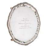 An Elizabeth II silver presentation salver, maker J.B.