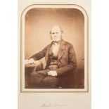 DARWIN, Charles : (1809-1882) - photograph by Maull & Polyblank, 200 x 150 mm arched upper margin,