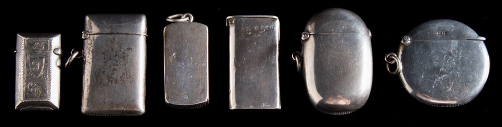 A Victorian silver vesta case, maker Hilliard & Thomason , Birmingham, 1882: initialled,