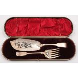 A William IV silver fiddle pattern fish slice, maker John, Henry and Charles Lias, London,