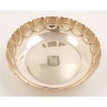 A George V silver bowl, maker Wakely & Wheeler, London, 1923: bears crest of St Johns College,