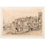 James Abbot McNeill Whistler [1834-1903]- Thames Police (Wapping Wharf) 1859:- etching image 15 x