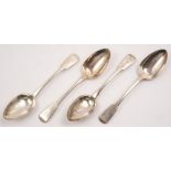 A set of George III silver fiddle pattern tablespoons, maker Solomon Royes & John East Dix London,