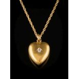 A 15ct gold and single-stone diamond,
