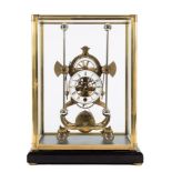 A modern skeleton clock with grasshopper escapement: the eight-day duration,