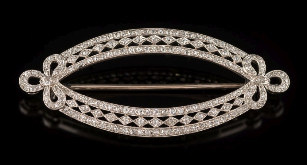 A Belle Epoque platinum and diamond mounted,