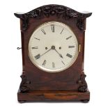 A William IV carved rosewood bracket clock: the eight-day duration,