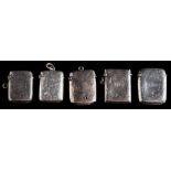 A Victorian silver vesta case, maker William Neale, Birmingham, 1890: initialled,