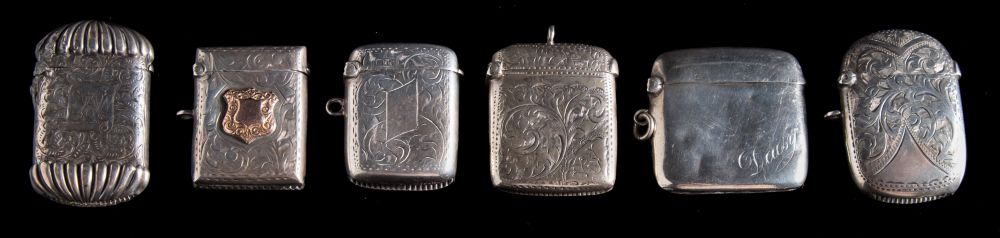 A Victorian silver vesta case, maker Abraham Meyer Blanckensee , Birmingham, 1887: initialled,