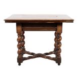 A Flemish rosewood rectangular side table:, the banded top with a moulded edge,
