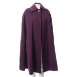 A Christian Dior purple wool cape:,