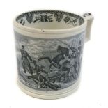 A J & R Godwin porter mug of Crimean interest: of cylindrical form with angular handle,