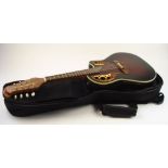 An Ovation Celebrity MCS148-RRB acoustic electric mandolin:, serial number 4572063,