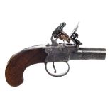 An early 19th century flintlock boxlock pistol:, unsigned,