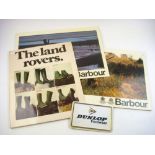 Two Barbour shop display advertising boards,