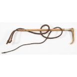 A silver mounted antler handled riding whip by Champion and Wilton, London:.