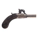 A 19th century miniature percussion cap pistol:,