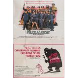 Five British quad film posters:, 'Police Academy', 'Police Academy 4', Police Academy 5',