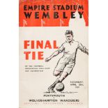 A FA Final Tie programme, Portsmouth v Wolverhampton Wanderers April 29th, 1939:.