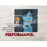 Six British quad film posters:, 'Performance', 'Junior Bonner' , ' The Postman Always Rings Twice',