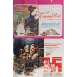 Nine British quad film posters:, 'The Hiding Place', 'Picnic at hanging Rock', ' One On One',