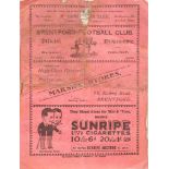 A pre-war Brentford Football Club programme for the match against Exeter City 1926-27 season:.