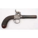 A 19th century 80 bore percussion cap pistol:, unsigned,
