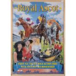 A framed poster for Royal Ascot, together with another for the Irish Lottery:, both 83cm x 58cm.