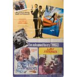 Six British quad film posters and part sets of lobby cards:, 'Last Moments', 'Silverado',