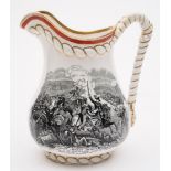 Of Crimean interest a George Frederick Bowers porcelain 'Alliance' jug: of bellied form the rope