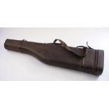 A brown pigskin leg 'o mutton gun case:, of typical form , 73cm long.