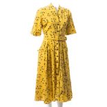 The Street Clothing Company, summer dress: with black birds to a mustard yellow ground,