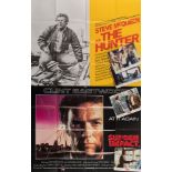 Six British quad film posters and part sets of lobby cards:, 'The Hunter', Sudden Impact',