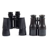 A pair of early 20th century binoculars in case:, unsigned,