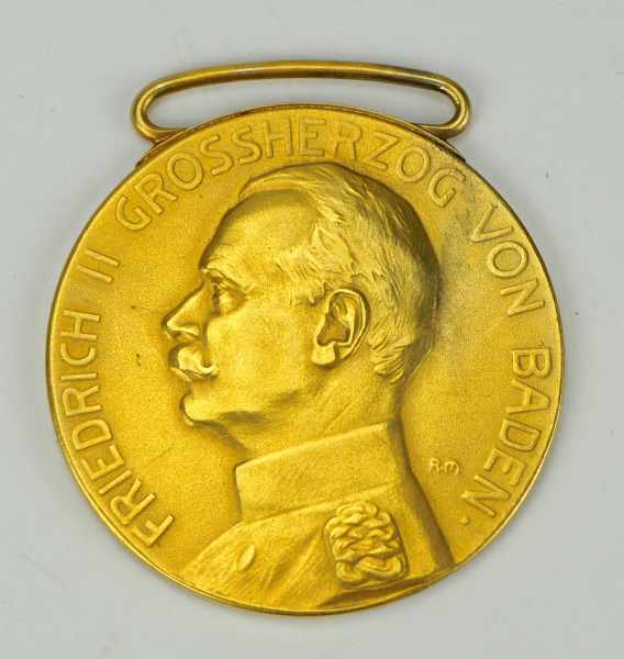 1.1.) Kaiserreich (bis 1933) Baden: Kleine Goldene Verdienstmedaille, Friedrich II.Gold.VL2 5.62,