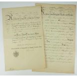 3.1.) Urkunden / Dokumente Preussen: Urkundenpaar eines Major und Veteran der Kriege 1866 und 1870/