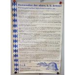 4.4.) Patriotisches / Reservistika / Dekoratives Freikorpskämpfer Plakat.Plakat für die