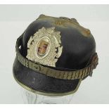 4.1.) Uniformen / Kopfbedeckungen Württemberg: Pickelhaube für Feuerwehr-Offiziere.Lederkorpus,