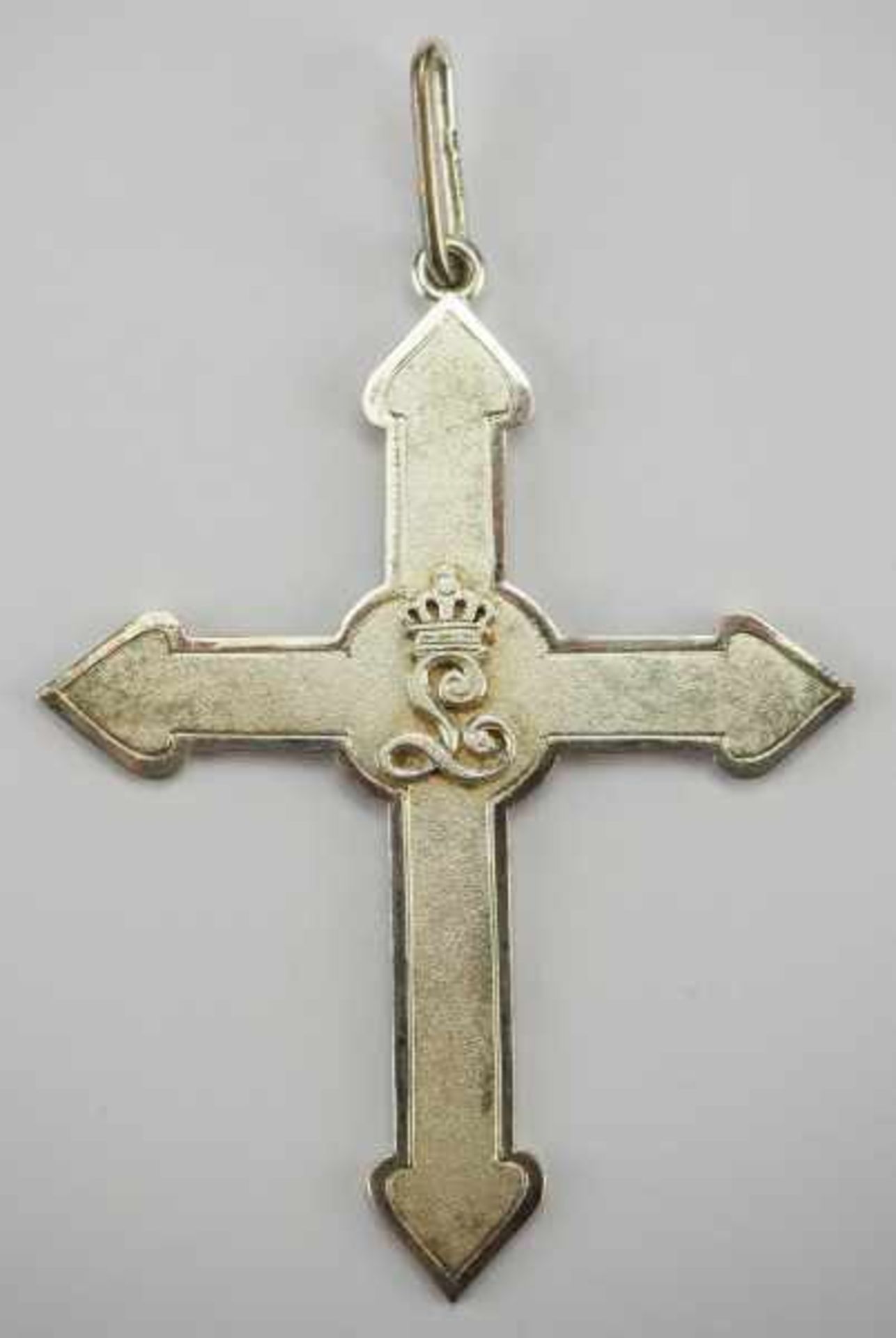 1.1.) Kaiserreich (bis 1933) Baden: Kreuz für Weibliche Dienstboten, Prototyp, im Etui.Silber, die