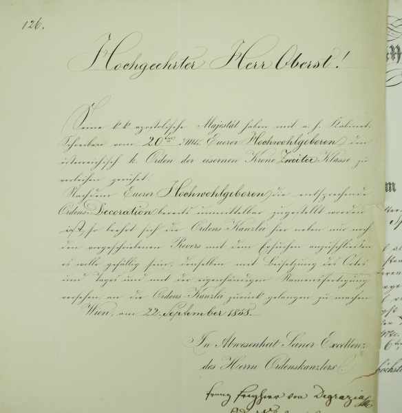 3.1.) Urkunden / Dokumente Bayern: Dokumentennachlass des Kriegsministers und Generalmajor Moritz - Image 9 of 11