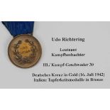 1.2.) Deutsches Reich (1933-45) Italien: Tapferkeitsmedaille in Bronze, für einen Leutnant der
