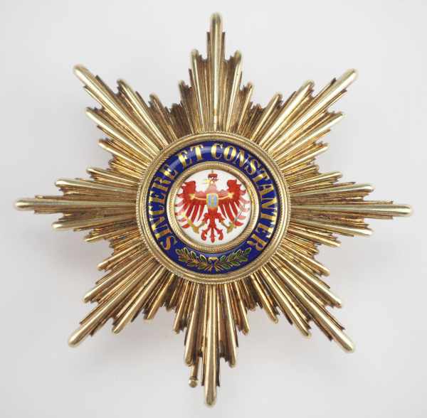 1.1.) Kaiserreich (bis 1933) Preussen: Roter Adler Orden, Großkreuz Bruststern.Silber vergoldet, das
