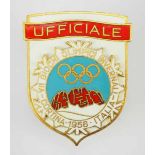 2.2.) Welt Olympische Winterspiele 1956 - Abzeichen für Offizielle (Ufficiale).Buntmetall vergoldet,