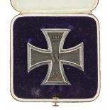 1.1.) Kaiserreich (bis 1933) Preussen: Eisernes Kreuz, 1870, 1. Klasse, im Etui.Geschwärzter