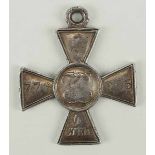 2.2.) Welt Russland: Hl. Georgs Orden, Soldatenkreuz, 4. Klasse.Silber, stark getragen, Nr. 776905.