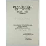 3.1.) Urkunden / Dokumente Deutscher Adler Orden, Verdienstmedaille mit Schwertern Urkunde für einen