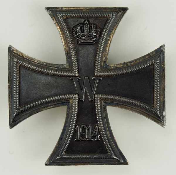 1.1.) Kaiserreich (bis 1933) Preussen: Eisernes Kreuz, 1914, 1. Klasse - brünnierter Kern / SILBER.